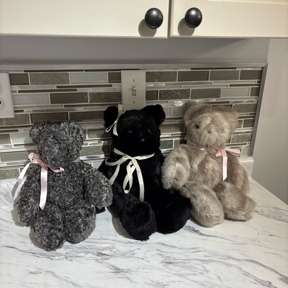 Vintage real fur teddy bears handmade Persian lamb